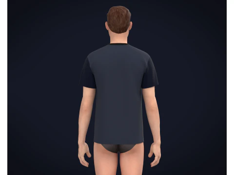Men Printed T-shirt 3D Model