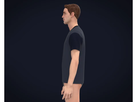 Men Printed T-shirt 3D Model