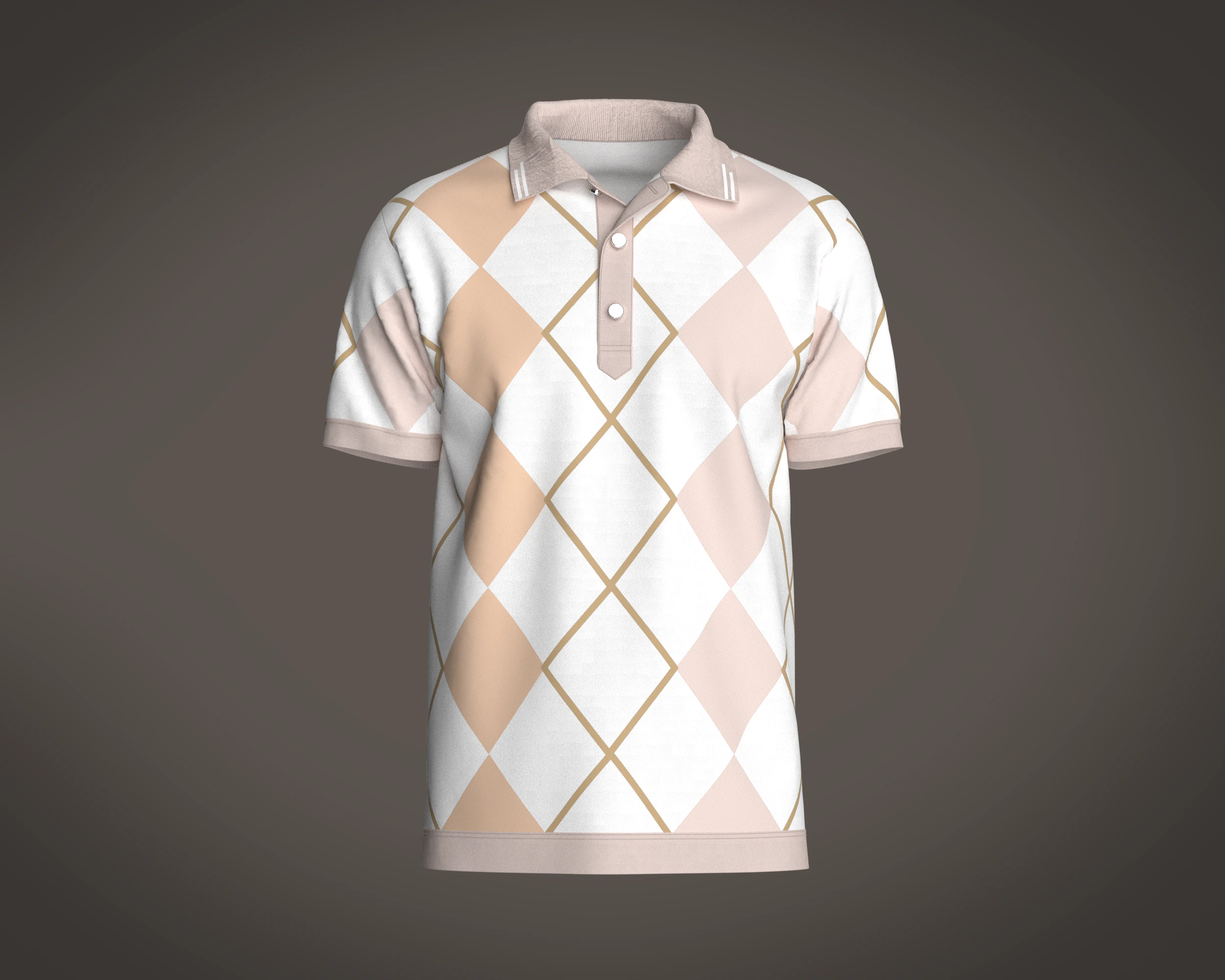 Men Printed Polo Tops 3D Model .c4d .max .obj .3ds .fbx .stl .blend 
