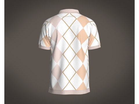Men Printed Polo Tops 3D 模型