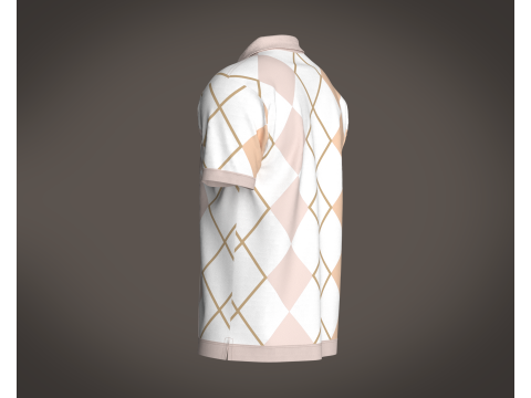 Men Printed Polo Tops 3D 模型