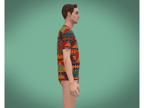 Mens Print T-shirt Model 3D