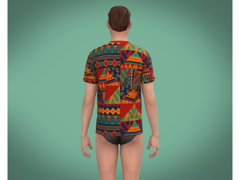 Mens Print T-shirt Model 3D