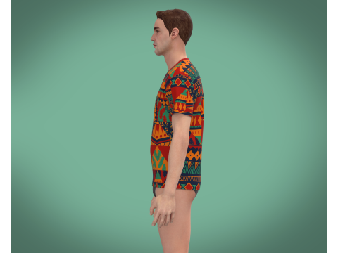Mens Print T-shirt Model 3D