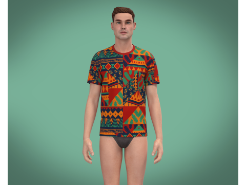 Mens Print T-shirt Model 3D