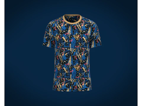 Męska koszulka z nadrukiem V2 Model 3D