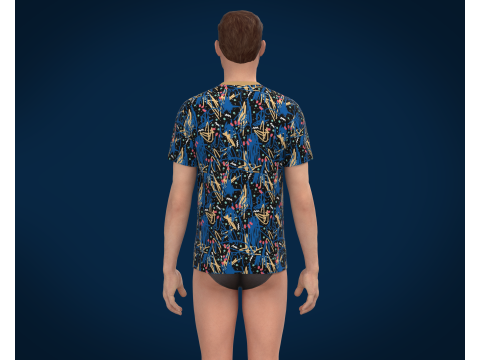 Men Print Tshirt V2 3D 모델
