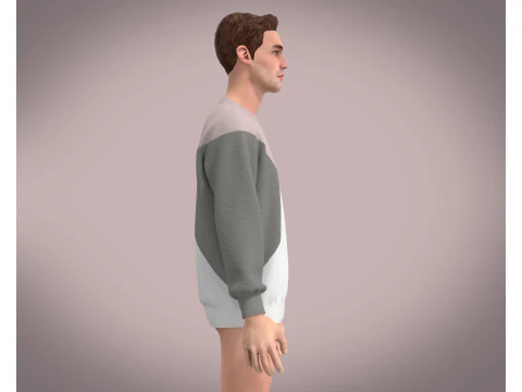 Men Pink Sweatshirt 3D Model