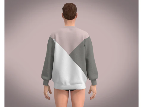 Men Pink Sweatshirt 3D Model