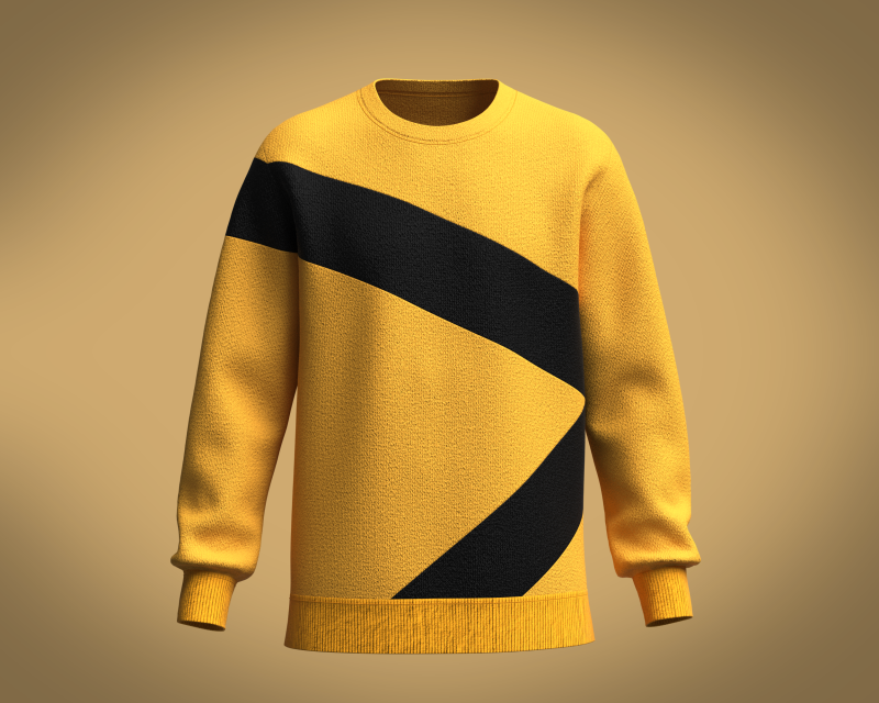 Men Orange Sweatshirt 3D Model .c4d .max .obj .3ds .fbx .stl .blend