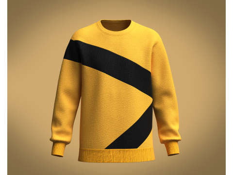 Men Orange Sweatshirt 3D Model
