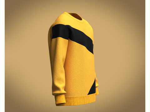 Men Orange Sweatshirt 3D Model