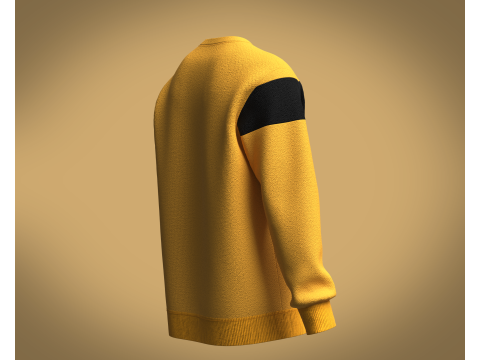 Men Orange Sweatshirt 3D Model