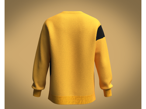 Men Orange Sweatshirt 3D Model