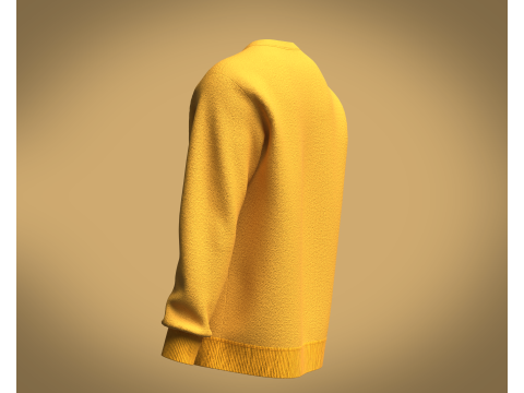Men Orange Sweatshirt 3D Model