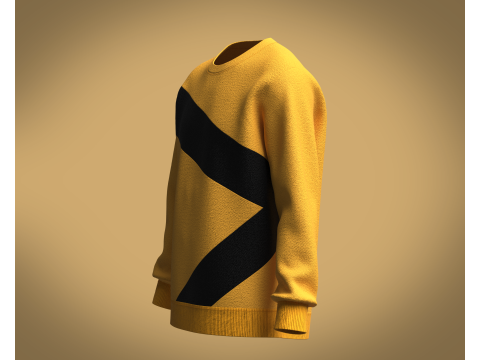 Men Orange Sweatshirt 3D Model