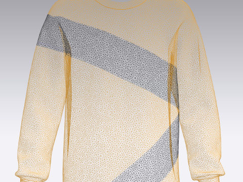 Men Orange Sweatshirt 3D Model