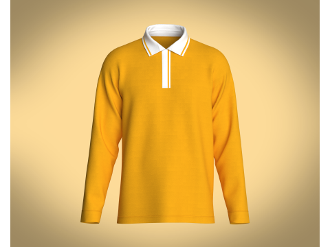 Men Orange Polo Modelo 3D