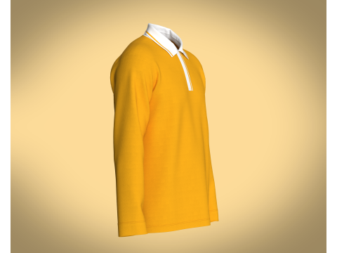 Men Orange Polo Modèle 3D