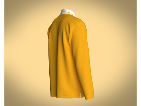 Men Orange Polo Modèle 3D