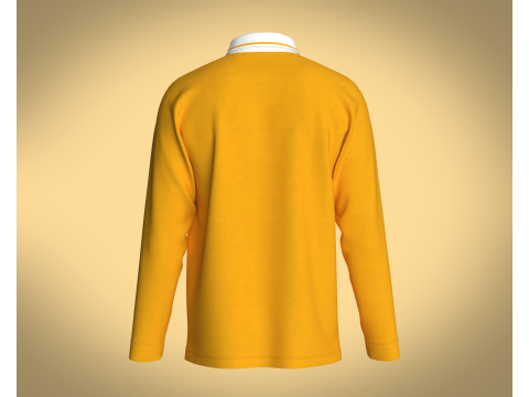 Men Orange Polo Modèle 3D