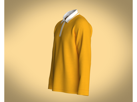 Men Orange Polo Modèle 3D