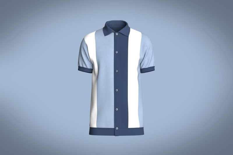 Men Retro Polo Shirt 3D Модель .c4d .max .obj .3ds .fbx .stl .blend 