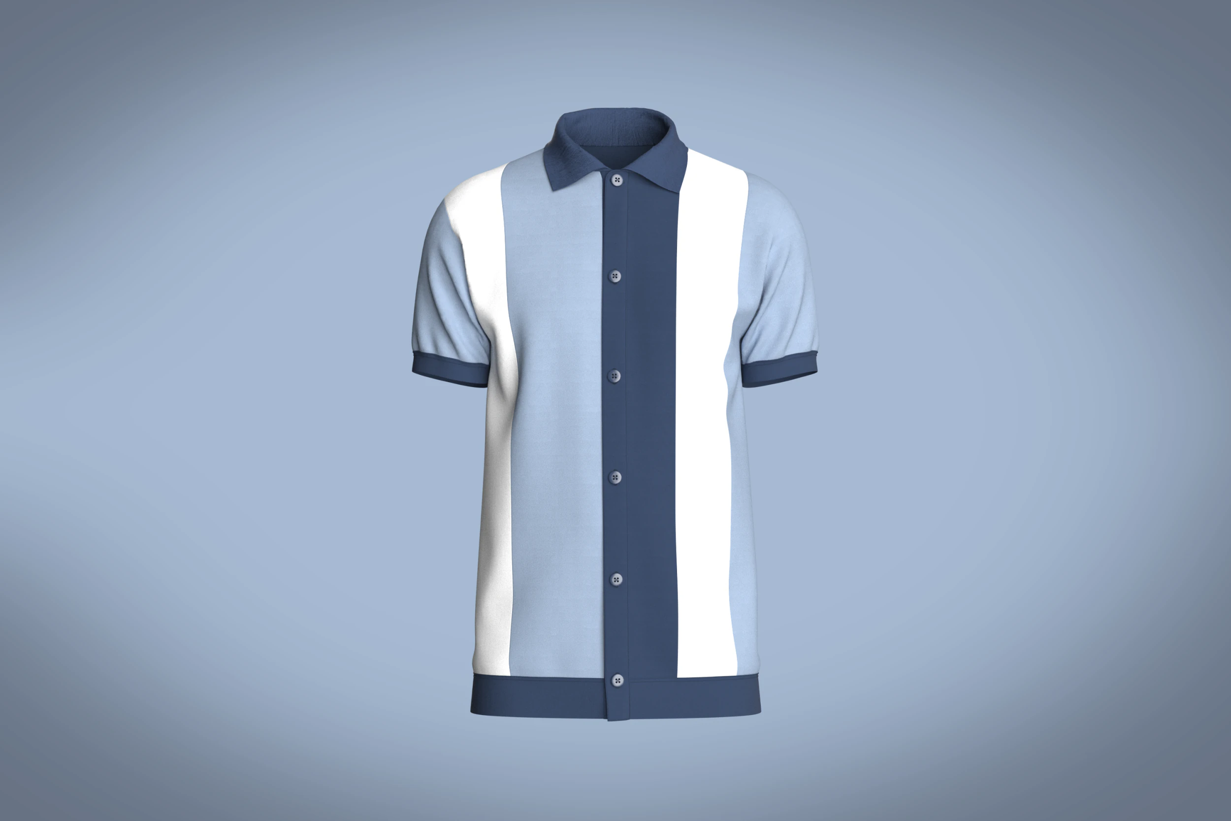 Men Retro Polo Shirt 3D Model .c4d .max .obj .3ds .fbx .stl .blend