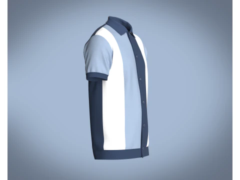 Men Retro Polo Shirt 3D Model
