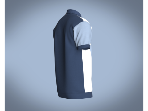 Men Retro Polo Shirt 3D Модель