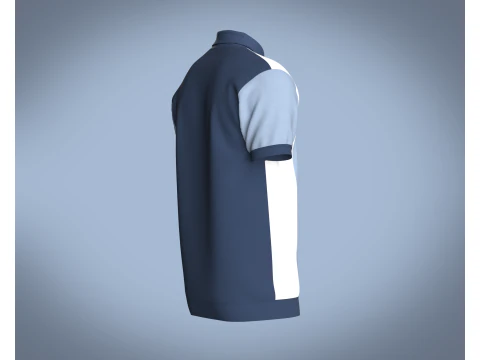 Men Retro Polo Shirt 3D Model