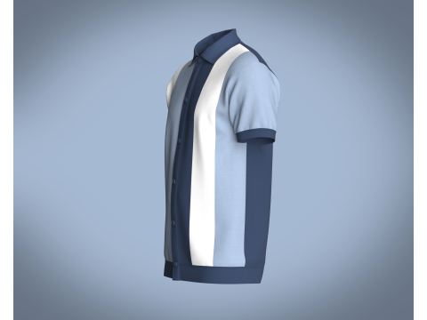 Men Retro Polo Shirt 3D Модель