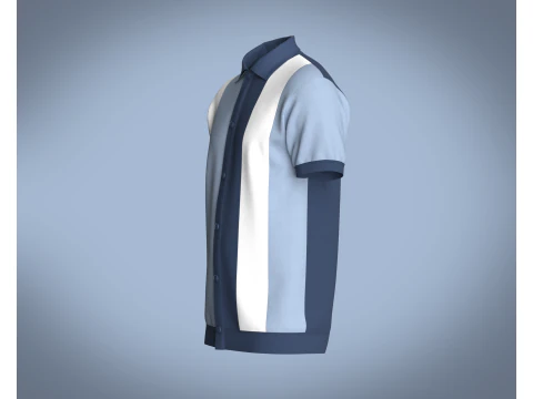 Men Retro Polo Shirt 3D Model