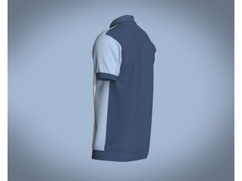 Men Retro Polo Shirt 3D Модель