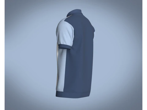 Men Retro Polo Shirt 3D Model
