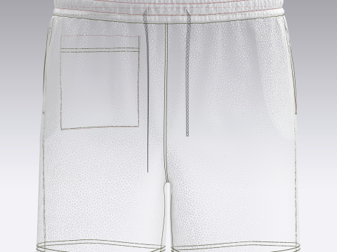 Men Short Pant - Tropical Print 3D Модель