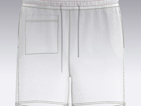 Men Short Pant - Tropical Print 3D Model