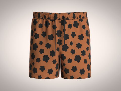 Men Short Pant - Animal Skin Print Model 3D
