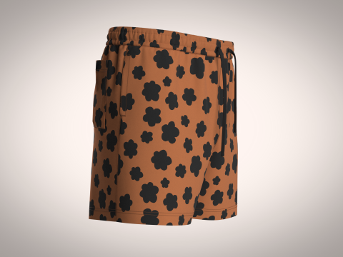 Men Short Pant - Animal Skin Print 3D Модель