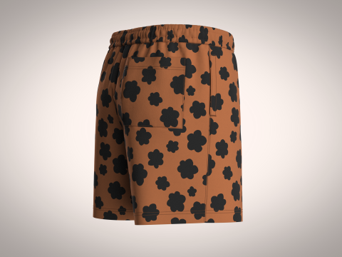 Men Short Pant - Animal Skin Print 3D Модель