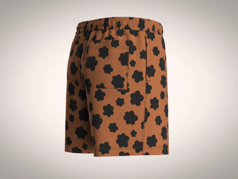 Men Short Pant - Animal Skin Print 3D Model
