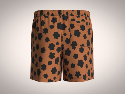 Men Short Pant - Animal Skin Print 3D Модель
