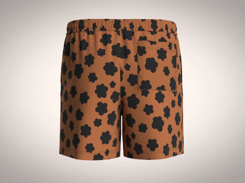 Men Short Pant - Animal Skin Print 3D Model