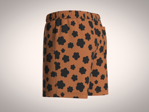 Men Short Pant - Animal Skin Print 3D Модель