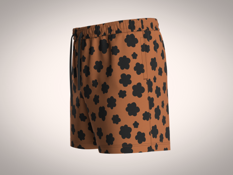 Men Short Pant - Animal Skin Print 3D Модель