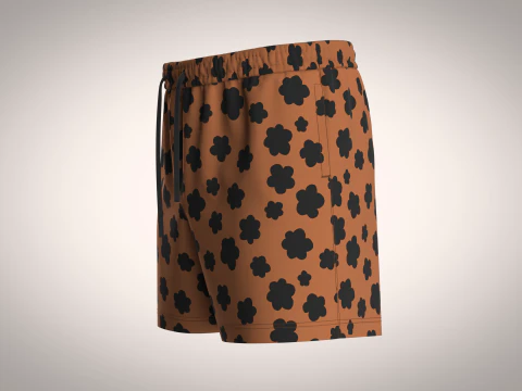 Men Short Pant - Animal Skin Print 3D Model