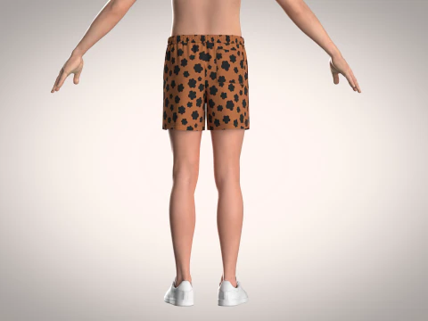 Men Short Pant - Animal Skin Print 3D Model