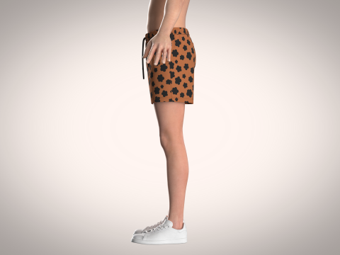 Men Short Pant - Animal Skin Print 3D Модель