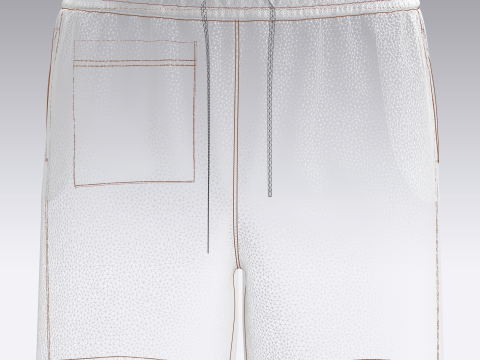 Men Short Pant - Animal Skin Print 3D Модель