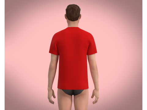 Men Red Tshirt Model 3D